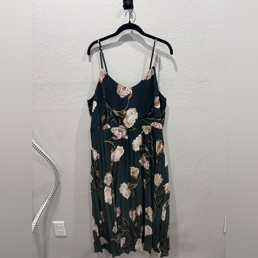 a new day Dark Green Floral Maxi Dress with Cream Flowers